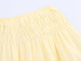 Bonnyshow  New 2025 Elastic High Waist Embroidered Shorts Women Yellow Holiday Casual Summer pantalones cortos