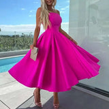 Bonnyshow  Casual Sleeveless Solid Party Sexy Strapless High Waist Women Banquet Summer Off Shoulder Hollow Pleated Long Dress