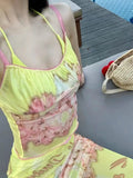 Bonnyshow  Two Piece Crop top Halter Camis and Skirt,women suit summer cropped midi long skirts y2k cloth fairycore 2000s aesthetic korean