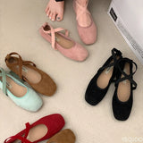 Bonnyshow  Ladies Ballet Shallow Flat Shoes Women's Retro Mary Jane Shoes Luxury soft sole shoe Women cross strap Flats Zapatos Mujer 2025