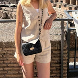 Bonnyshow  Versatile Loose High Waisted Casual Shorts Women 2025 Summer pantalones cortos