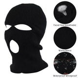 Bonnyshow Motorcycle Windproof Full Face Knit Hats Custom SkiMask Men Warm Wool Balaclava embroidery Winter hats Knitted 3 Holes Ski Mask