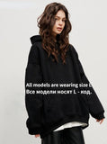 Bonnyshow Oversized Hoodies & Sweatshirts for Women Autumn Winter Thick Warm Fleece Sweatshirts Girls Streetwear Loose Pullover