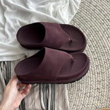 Bonnyshow  Flats Platform Women's Slippers Clip Toe Flip Flops Beach Shoes Woman Sandals Summer 2025 Casual Dress Slides Mujer De Sandalias