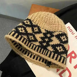 Bonnyshow Winter Women Knitted Hat Korean Warm Beanies Cap Vintage Harajuku Woolen Crochet Hats Lady Girl Pullover Caps
