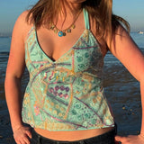 Bonnyshow  Women Y2k Glitter Sequin Cami Top Spaghetti Strap Backless Sparkle Camisole Sexy V Neck Crop Tank Top Party Clubwear