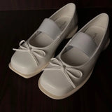 Bonnyshow  Designer Spring Women Mary Jane Shoes Fashion Square Toe Ladies Comfort Soft Sole Flats Women's Comfort Ballerinas Shoes
