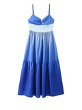 Bonnyshow  Open Back BabYoung Midi Women Elegant Grandient Cutout Sleeveless Maxi Dress Summer Bodycon Feminino Evening Party Clothing