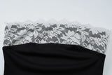 Bonnyshow  Elegant Sleeveless Lace Slim Fit Strapless Dresses Fashionable Black White Patchwork Dress 2025 Summer Party Women's Long Robe