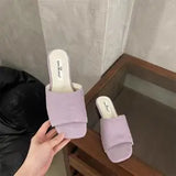 Bonnyshow  Minimalist Slippers Women's 2025 Summer New Flat Outer Beach Shoes Seaside Holiday Sandals Half Slippers
