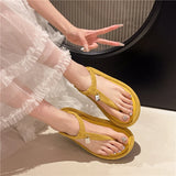 Bonnyshow  Summer Shoes Women Bohemia Beach Flip Flops Soft Flat Sandals Woman Casual Comfortable Plus Size Wedge Sandals