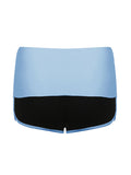 Bonnyshow Contrast Pachwork Slim Casual Shorts Women