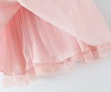 Bonnyshow  Sexy Off Shoulder Elegant Pink Party Mini Dresses For Women Lace Spliced Bow Ball Gown Summer Dress Birthday Robe