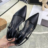 Bonnyshow  Summer 2025 Women's Versatile Fairy Tale Style Semi-Closed Flat Sandals with Skirt Buckle Thick Heel All-Match Flat Shoes