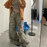 Bonnyshow Y2k Vintage Baggy Pants Woman Oversize Hip Hop Camouflage Streetwear Loose Trousers Korean Fashion Casual America Retro