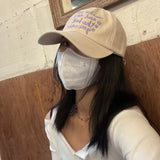 Bonnyshow Letter Embroidery Baseball Cap for Women Y2K Summer Girls Hip-hop Sun Hat Retro Washed Cotton Lady Snapback Caps