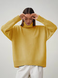 Bonnyshow Women Turtleneck Sweater CHIC Autumn Winter Thick Warm Pullover Top Oversized Casual Loose Knitted Jumper Female Pull