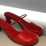 Bonnyshow  New High Heels Women Slippers Chunky Mules Shoes 2025 Trend Slingabck Sandals Summer Designer Sexy Woman Pumps Zapatillas Mujer