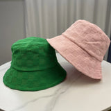 Bonnyshow New Design Quality Checkered Bucket Hat Plain Terry Towelling Women Men Candy Colors Panama Casual Fisherman Hats Sun Cap Bob