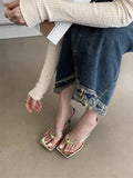 Bonnyshow  Pearl Thong Sandals Women's Summer Outer Wear 2025 New Fashion Elegant High Heels Stiletto Sandals