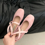 Bonnyshow  Ladies Ballet Shallow Flat Shoes Women's Retro Mary Jane Shoes Luxury soft sole shoe Women cross strap Flats Zapatos Mujer 2025