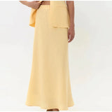 Bonnyshow  Elegant Solid Vest Skirt Women Outfit Casual O-neck Button Sleeveless Top Hip Package Skirts 2025 Summer Fashion Lady Set