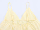 Bonnyshow  Sexy Adjustable Spaghetti Straps V Neck Embroidery Camis Women Yellow Holiday Summer Tops 2025 Streetwear Crop Top