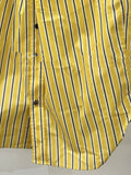 Bonnyshow Summer Elegant Commuting Yellow Striped Shirt Women 2024 New High-Quality Irregular Twisted Interlocking Design Loose Top Vest
