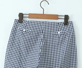 Bonnyshow  plaid shirt women sleeveless V-neck buttons down chic shirt cotton spring summer tops