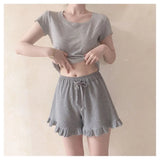 Bonnyshow High Quality Shorts Women Girlish Casual Ruffles Design Summer Lovely High Waist New Korean Style Age-Reducing Gentle Loose