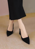Bonnyshow  Black Sandals Women Summer New Fashion Women's Pointed Square Heel Sandals Pumps Women Shoes Office Dress Shoes Sexy High Shoes