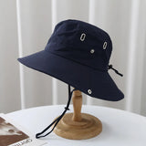 Bonnyshow Foldable Panama Bucket Hat Outdoor Anti-UV Sun Hats for Men Women Summer Quick Dry Waterproof Visors Cap Fisherman Caps