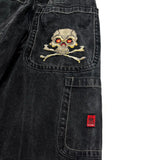 Bonnyshow Jeans New Harajuku Hip Hop Retro Skull Graphic Embroidered Baggy Jeans Denim Pants Men Women Goth High Waist Wide Trousers