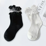 Bonnyshow 2/5 Pairs Women Princess Lace Socks Vintage Ladies Girl Ruffle Ankle Princess Ladies Cute Socks With Lace Pile Female Socks