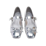 Bonnyshow  New Ladies Shoes on Sale Mary Janes Women's High Heels Round Toe Bow Tie Dress Pumps Women Buckle Strap Crystal Med Heel Shoes