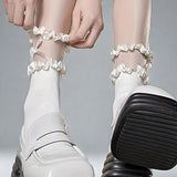 Bonnyshow 2/5 Pairs Women Princess Lace Socks Vintage Ladies Girl Ruffle Ankle Princess Ladies Cute Socks With Lace Pile Female Socks