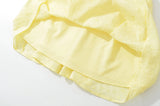Bonnyshow  Hollow Out Embroidery Yellow Tank Dress Women V Neck Sleeveless A-line Mini Summer Dresses Holiday Party Robe