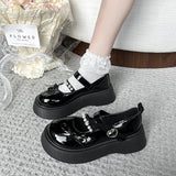 Bonnyshow  Black Super High Heels Mary Jane Shoes Women 2025Goth Chunky Platform Pumps Woman Plus Size Ankle Buckle Party Lolita Shoes