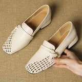 Bonnyshow  Women Shoes Fashion Loafers 2025 Summer New Design Hollow Slip On Breathable Mesh Elegant Women Flat Shoes Walking Casual Shoes