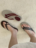 Bonnyshow  Weave Flip Flops Women Slippers Summer Beach Casual Flats Sandals Female Elegant Soft Comfortable Slides Ladies Shoes New 2025