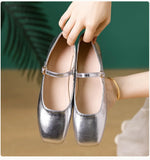 Bonnyshow  Spring new soft leather ladies shoes Retro Elegant Mary Jane footwear Casual versatile single shoe Women's fashion comfort shoes