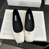 Bonnyshow  Fashion String Bead Ladies Flats With Shoes Spring Summer Female Slip On Footwear Shallow Women Ballet Flats Dance Shoes