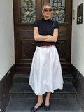 Bonnyshow  Pleated Women's T-shirt Chic Lace Up Round-neck Short Sleeve Female Crop Tops Summer Lady Streetwear Outerwear Street Tops