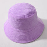 Bonnyshow New Terry Cloth Bucket Hat Women Men Candy Colors Panama Sun Fisherman Hat Towel Casual Travel Wide Brim Beach Fishing Cap