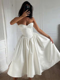 Bonnyshow  Sweet Women Dress Elegant Style Y2K Sexy Cleavage Chest Wrap Backless Loose Ruffles Gown Girl Prom Trend Long Bodycon