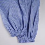 Bonnyshow  Streetwear Blue Striped Print Casual Pants Elastic Low Rise Loose Trousers y2k Aesthetic Korean Style Hippie Trousers