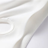 Bonnyshow  Fashion Solid Hollow Out Mini Dress for Women O-neck Sleeveless Wrap Hip Female Slim Dresses Summer New Party Lady Robes