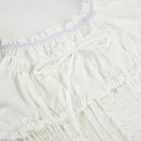 Bonnyshow  Bow Solid Stringy Selvedge T-shirt Slim Summer Streetwear Casual Elastic Vintage Tee Bow Backless Sexy Hottie Tops