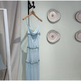 Bonnyshow  Female Sequined Tassel Slip Dresses Elegant Ladies Sleeveless Backless Shining Slim Strap Dress 2025 Summer Fashion New Robe