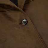 Bonnyshow  Women's Vintage Solid Suede Jacket Coat Turndown Collar Single Breasted Long Sleeve Outerwear Autumn Streetwear Fashion Jackets